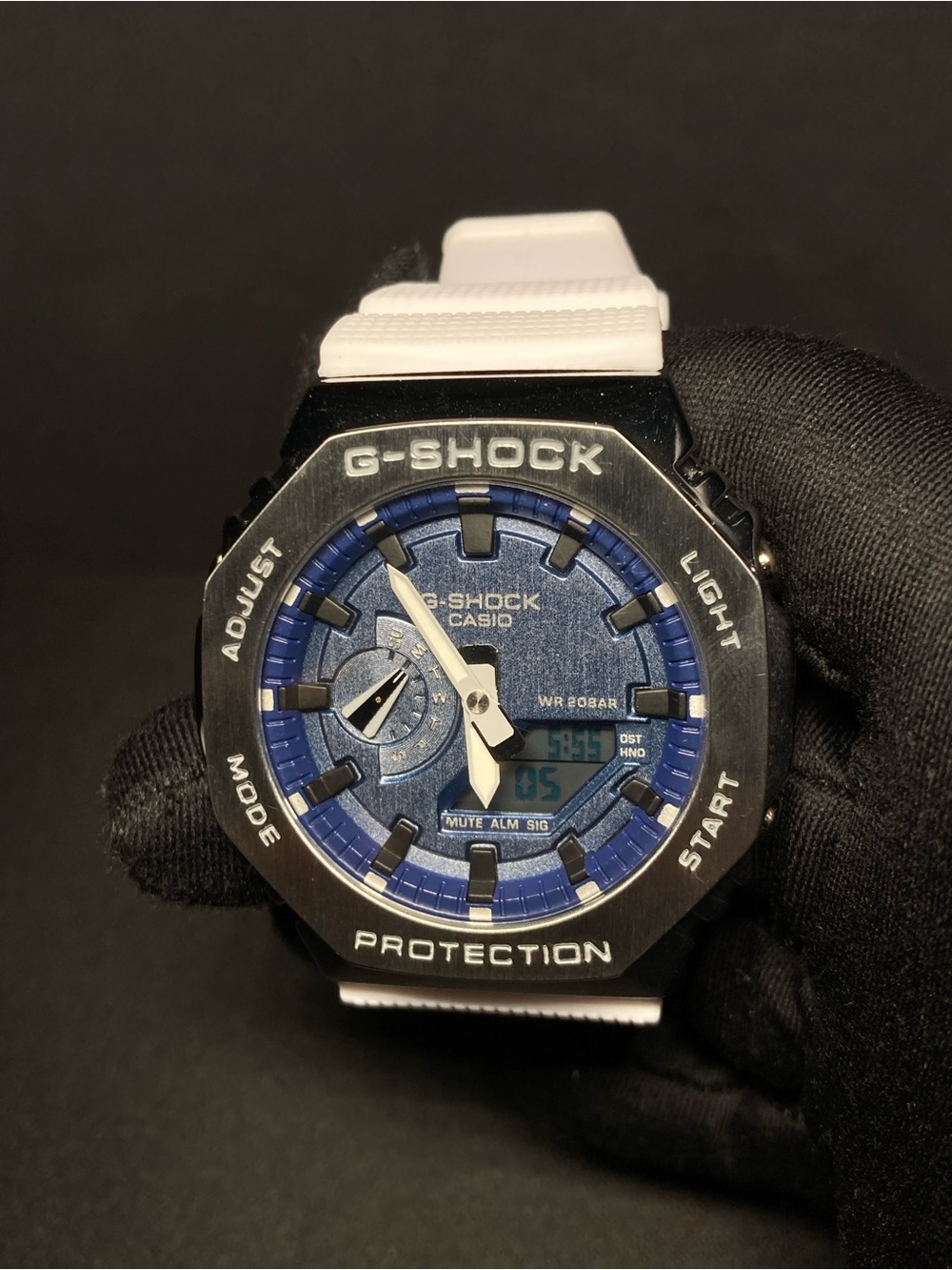 Custom G Shock Blue and White Gm 2100 Colorway